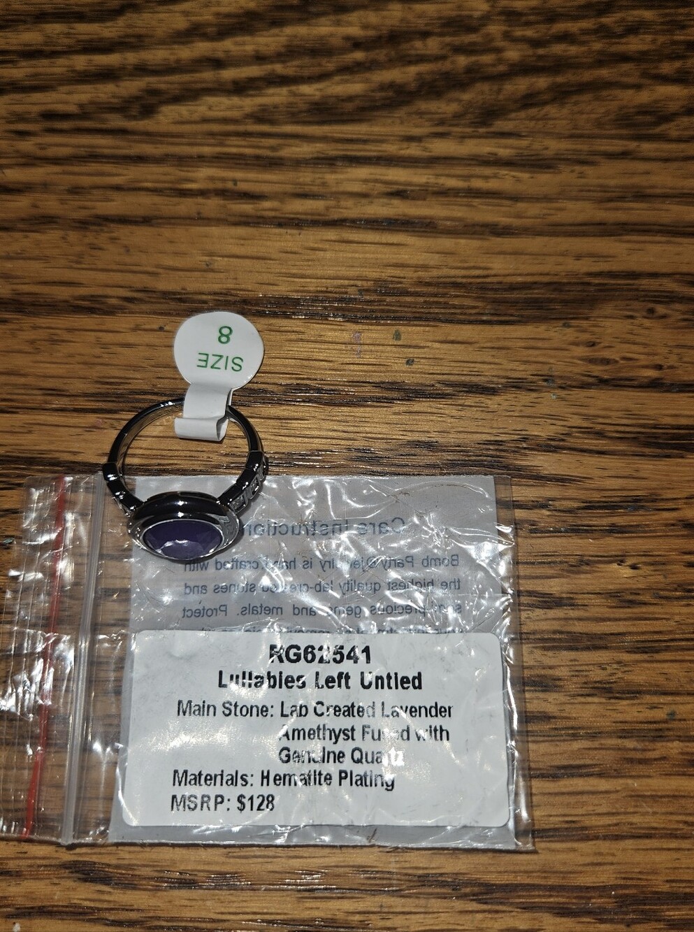 Bomb Party  Lavender Amethyst Ring - Size 8 Never Worn.
